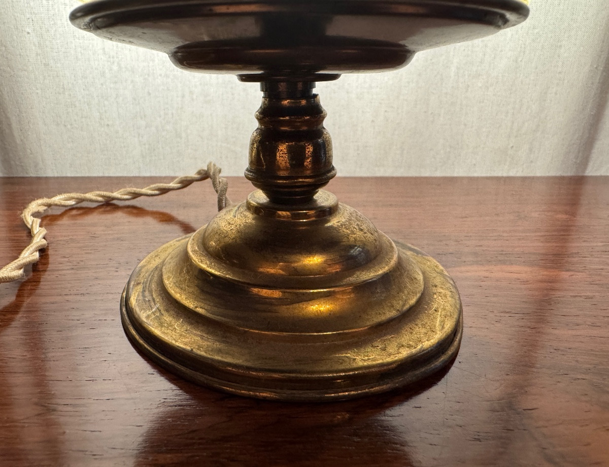 Veilleuse en laiton d’époque Art Deco-photo-7