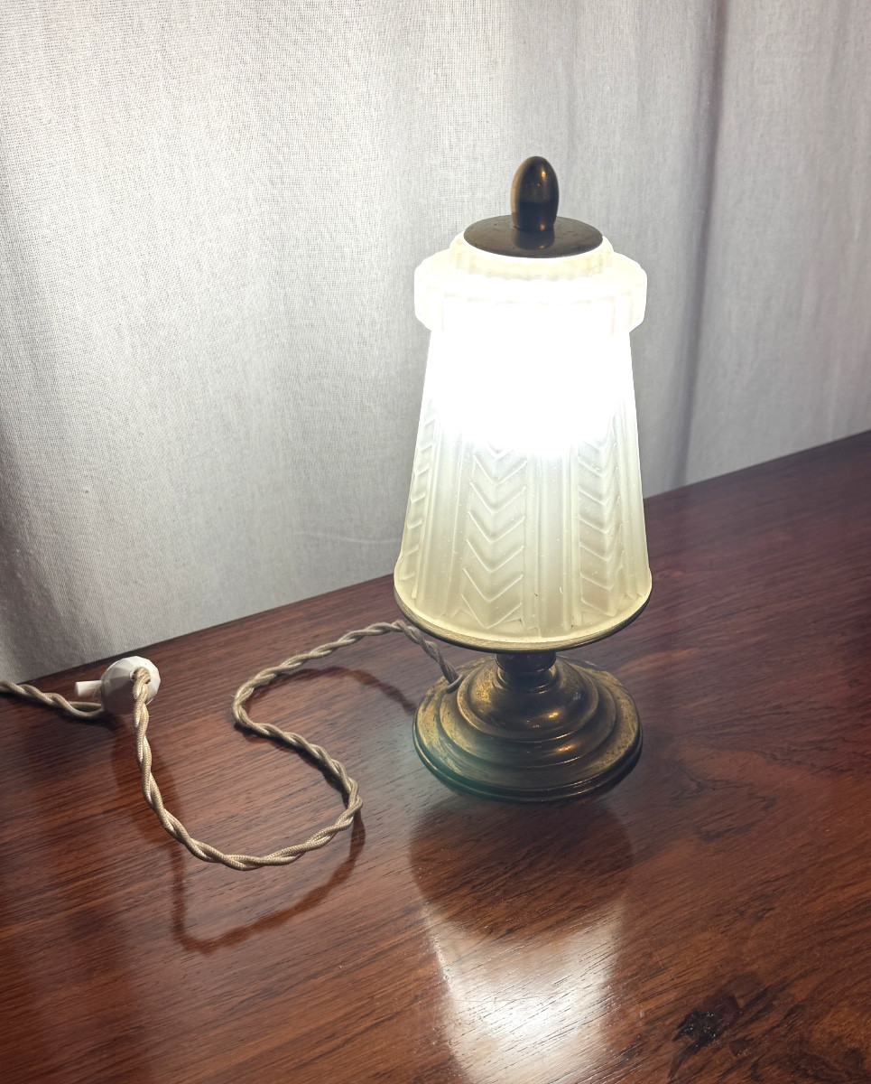 Veilleuse en laiton d’époque Art Deco