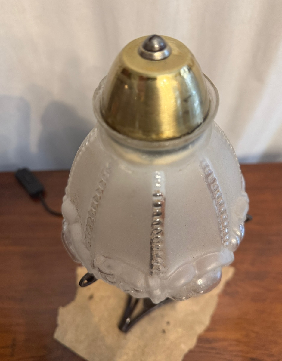 Tulipe à la cloche d’époque Art Deco-photo-3