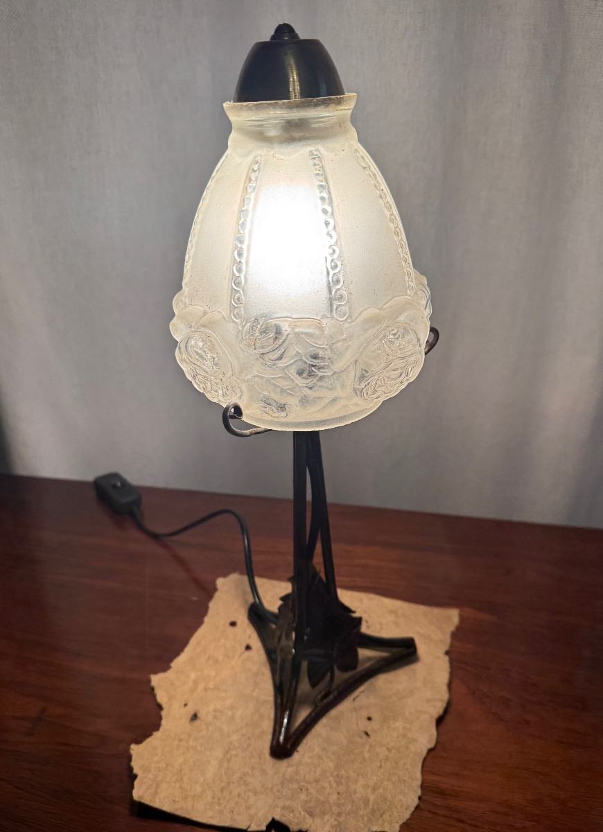 Tulipe à la cloche d’époque Art Deco-photo-2