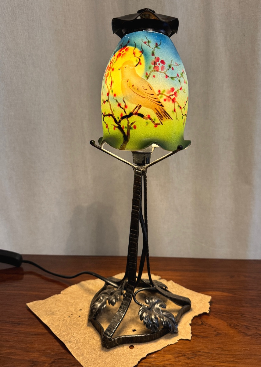 Lampe à l’oiseau d’époque Art Deco-photo-2