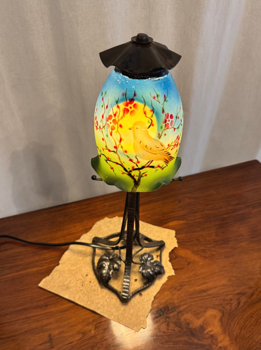 Lampe à l’oiseau d’époque Art Deco-photo-1