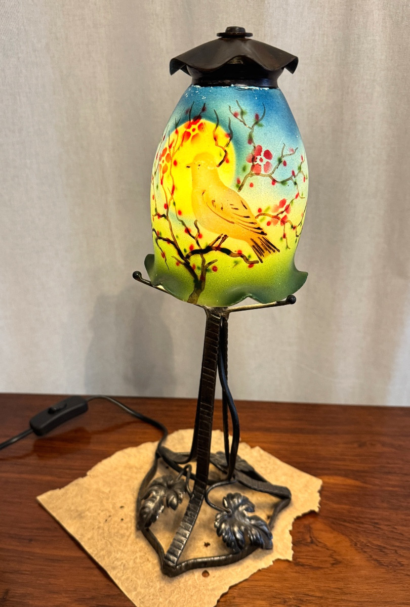 Lampe à l’oiseau d’époque Art Deco