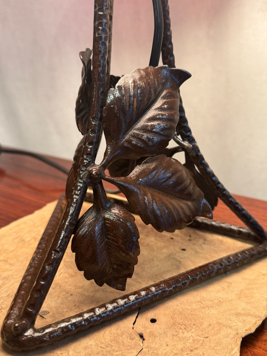 Lampe Parachute rouge d’époque Art Deco-photo-2