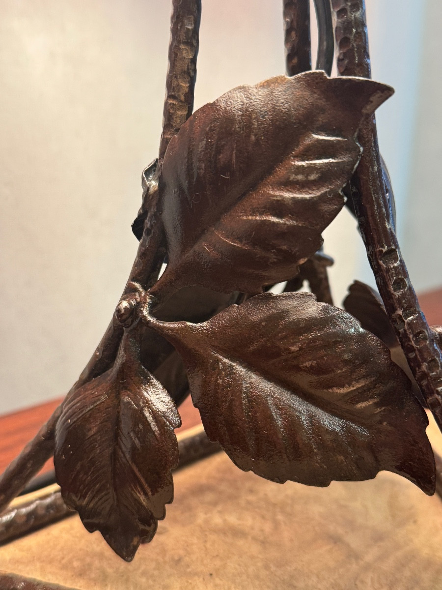 Lampe Parachute rouge d’époque Art Deco-photo-2