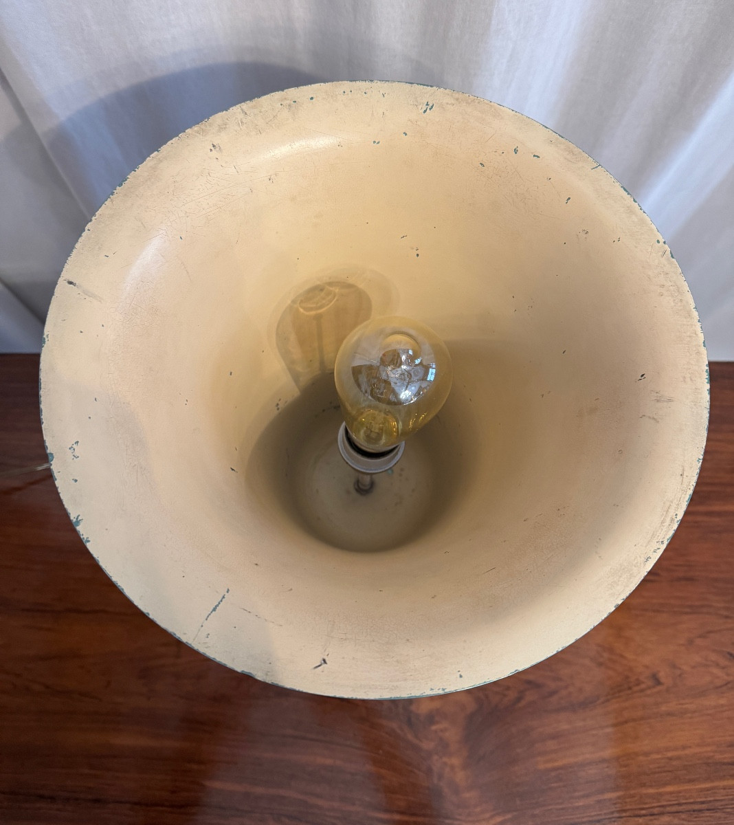 Lampe tulipe verte d’époque Art Deco-photo-6