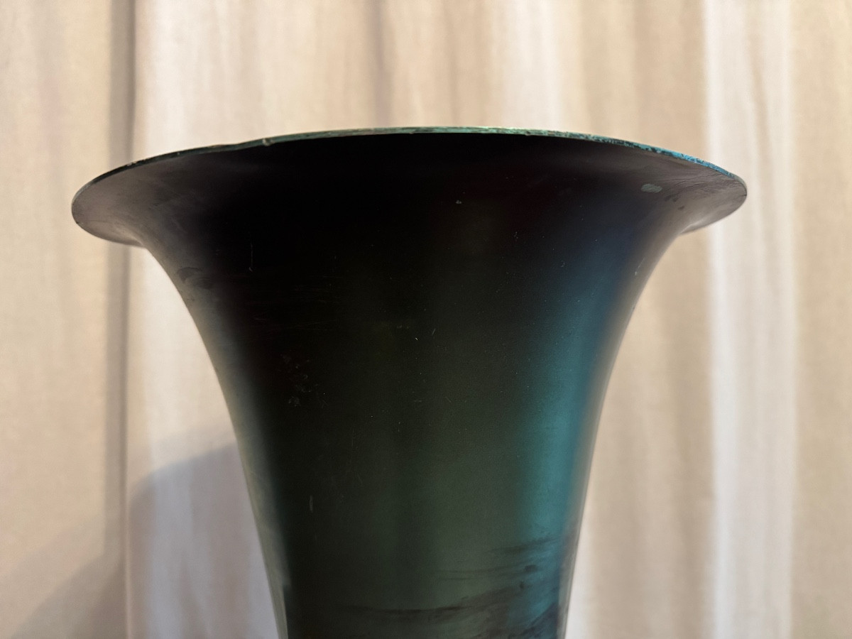 Lampe tulipe verte d’époque Art Deco-photo-7