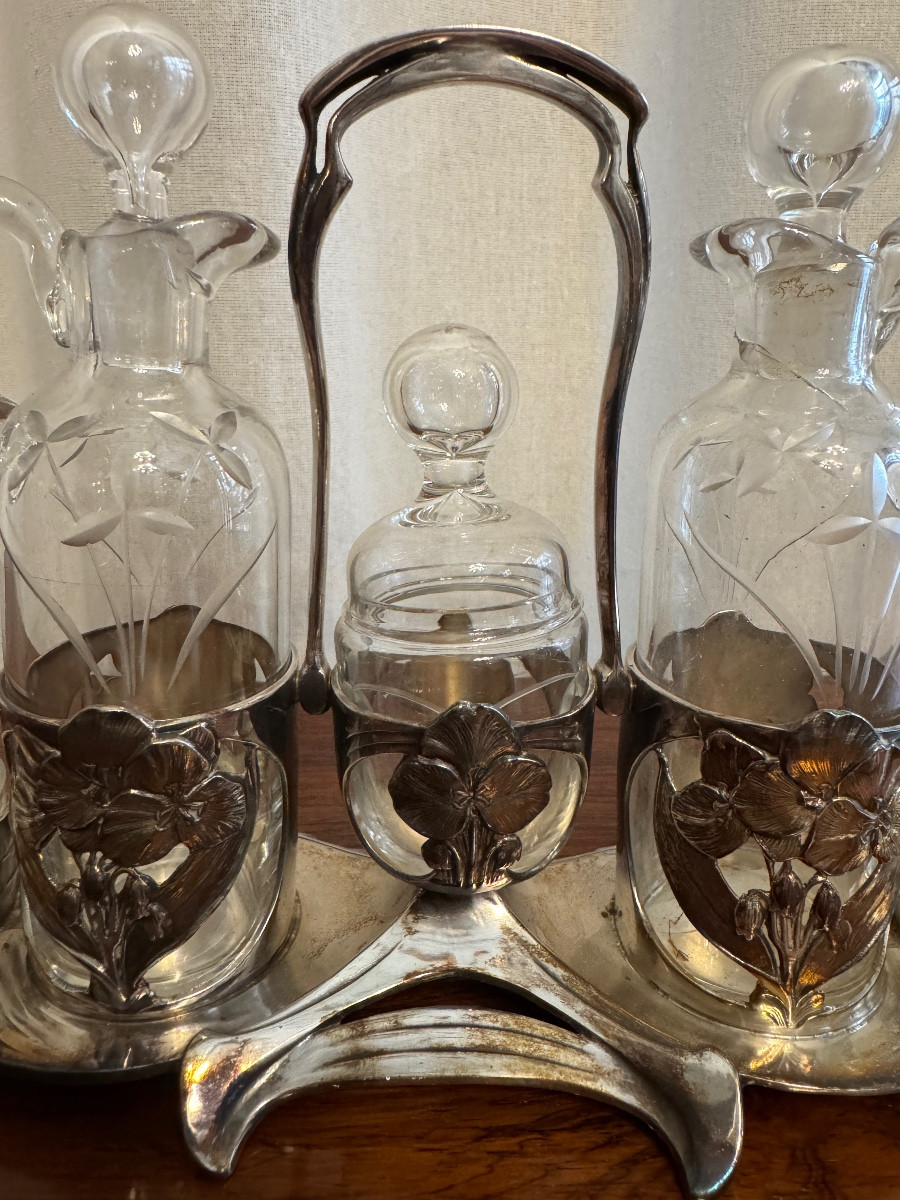 Huilier vinaigrier d’époque Art nouveau-photo-3