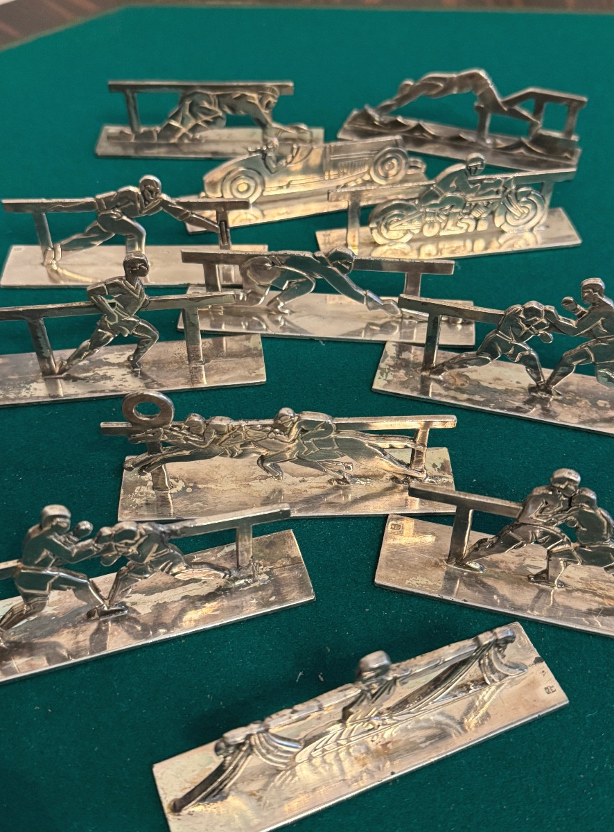 12 portes-couteaux sportifs d’époque Art Déco-photo-2