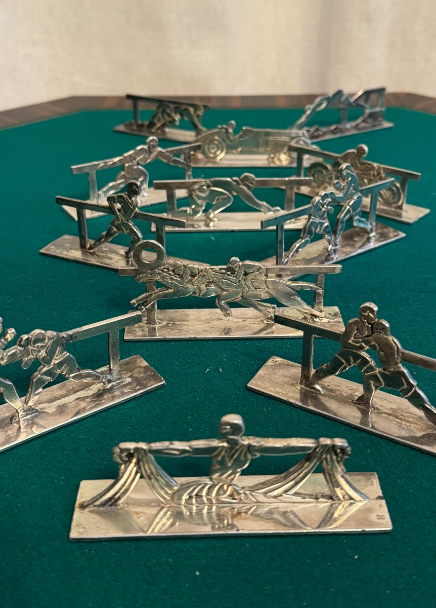 12 portes-couteaux sportifs d’époque Art Déco-photo-3