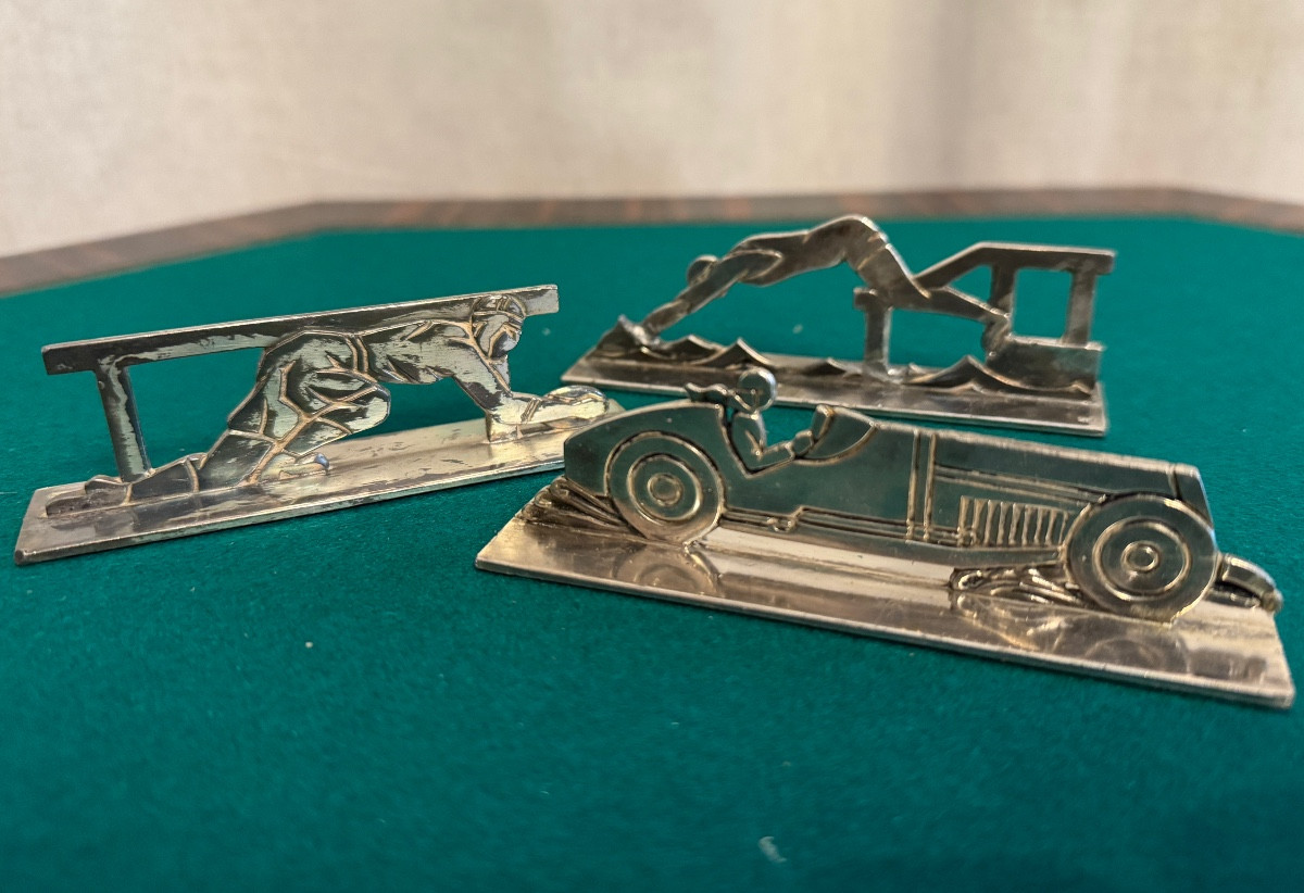 12 portes-couteaux sportifs d’époque Art Déco-photo-2