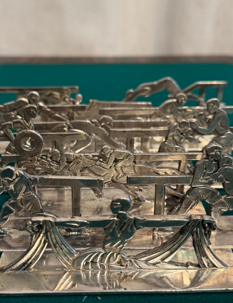 12 portes-couteaux sportifs d’époque Art Déco-photo-6