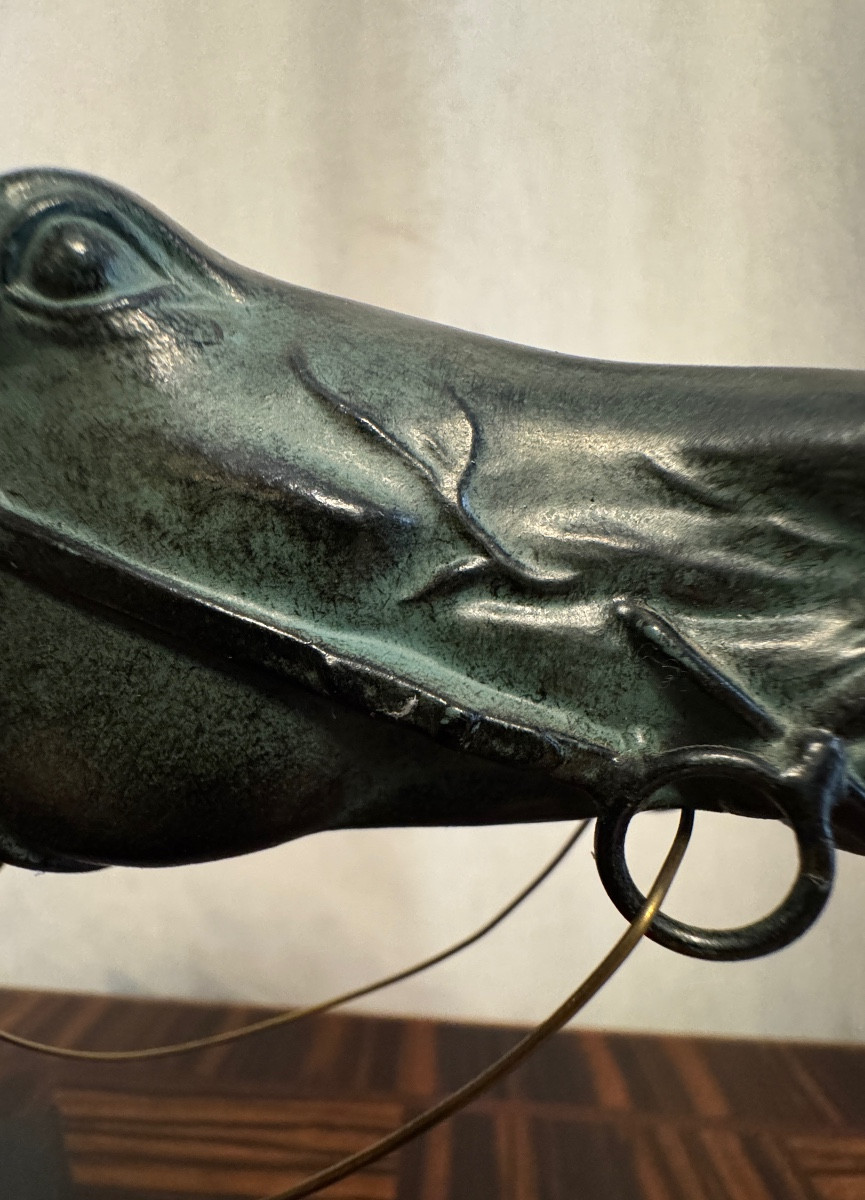 Buste de cheval en bronze-photo-1