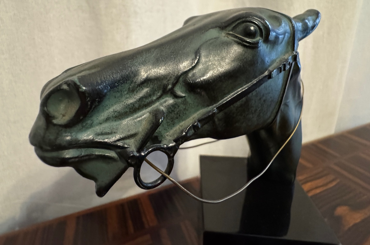 Buste de cheval en bronze-photo-5