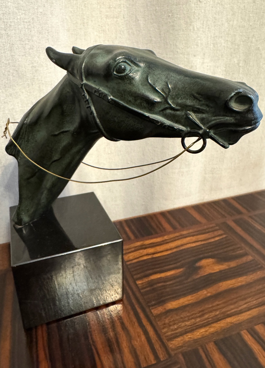 Buste de cheval en bronze