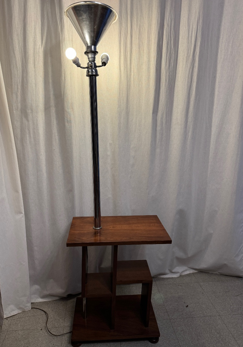 Guéridon lampadaire d’époque Art Déco-photo-3