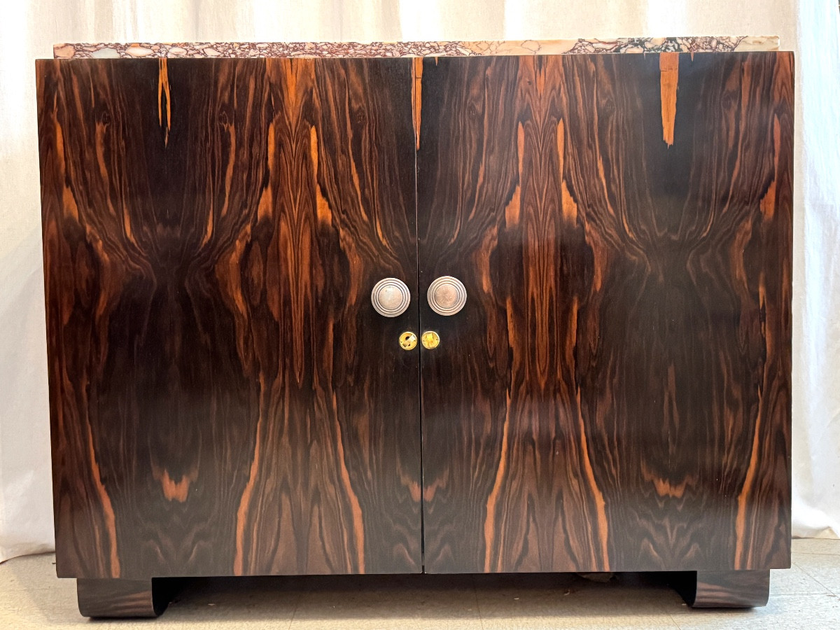 Buffet en ébène de Macassar d’époque Art Déco