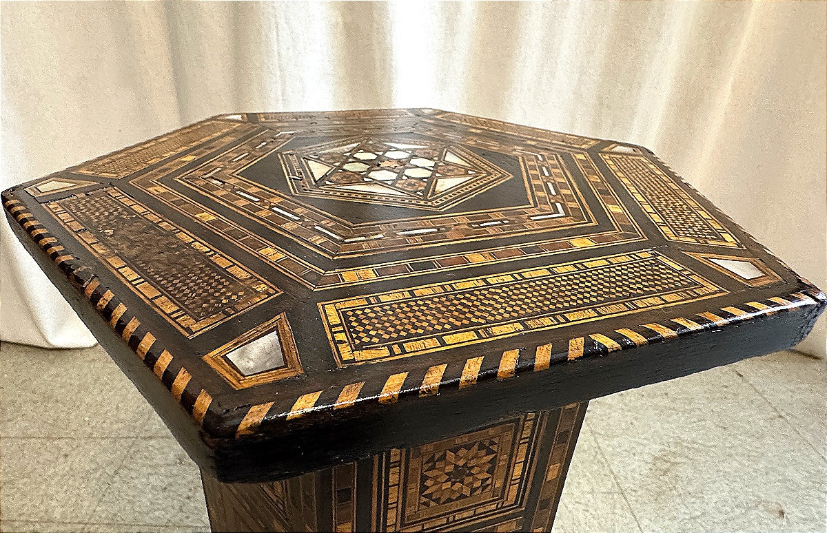 Tabouret mosaïque d’époque Art Déco-photo-4