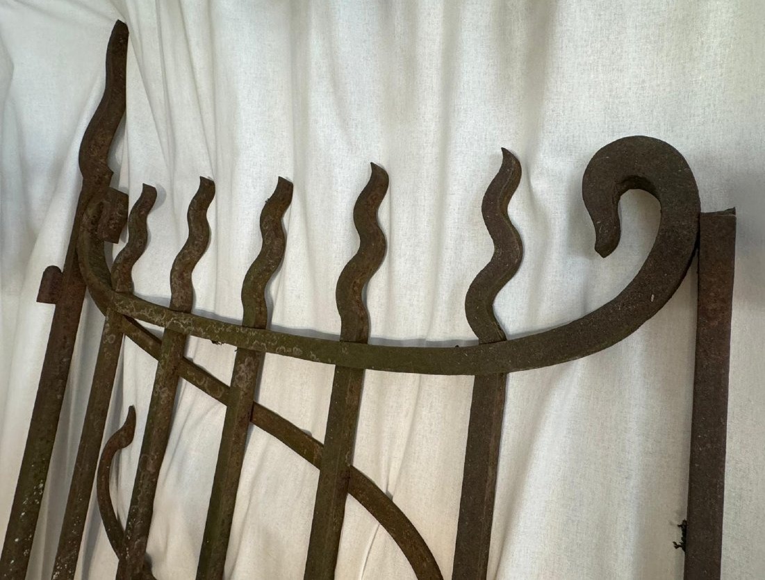 Portail en fer forgé d’époque Art Nouveau-photo-5