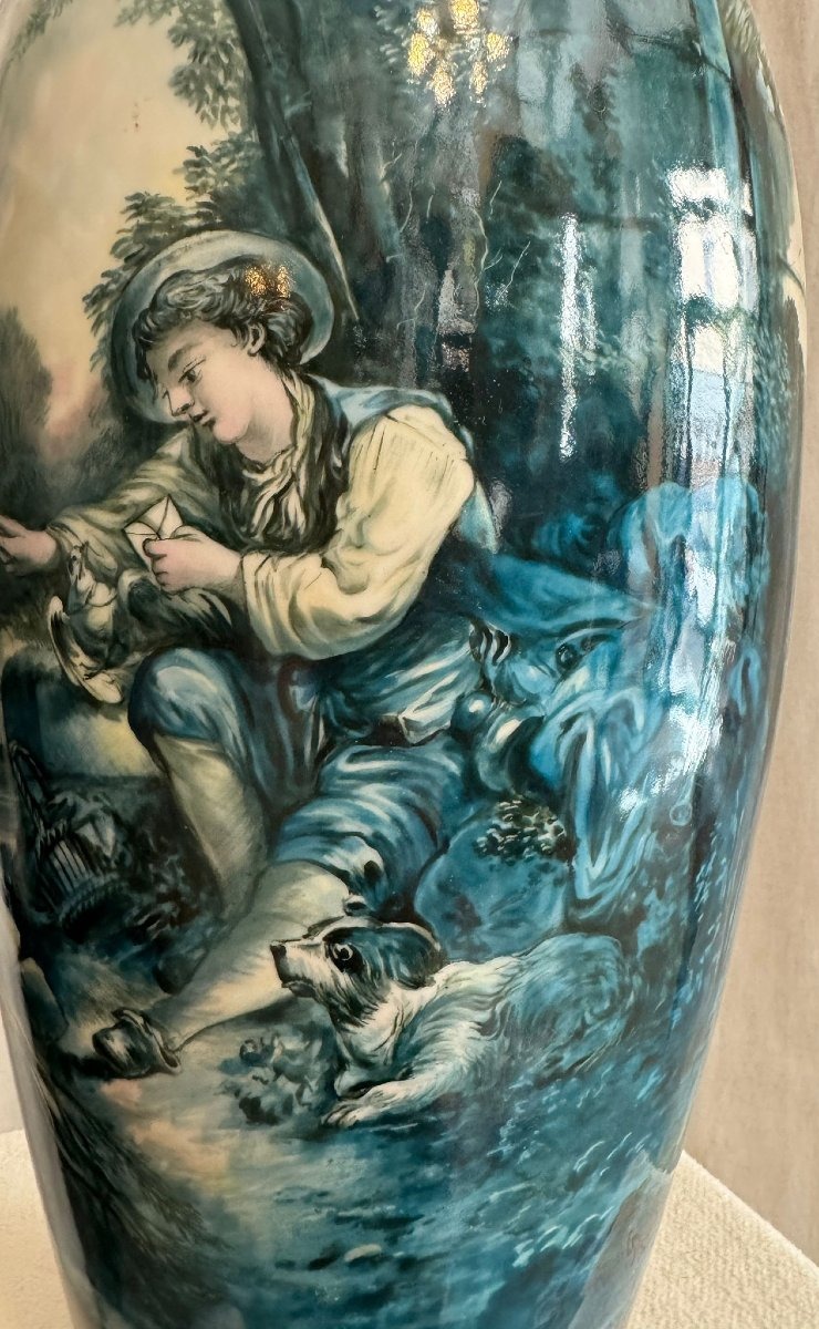 Limoges Celadon Blue Vase-photo-4