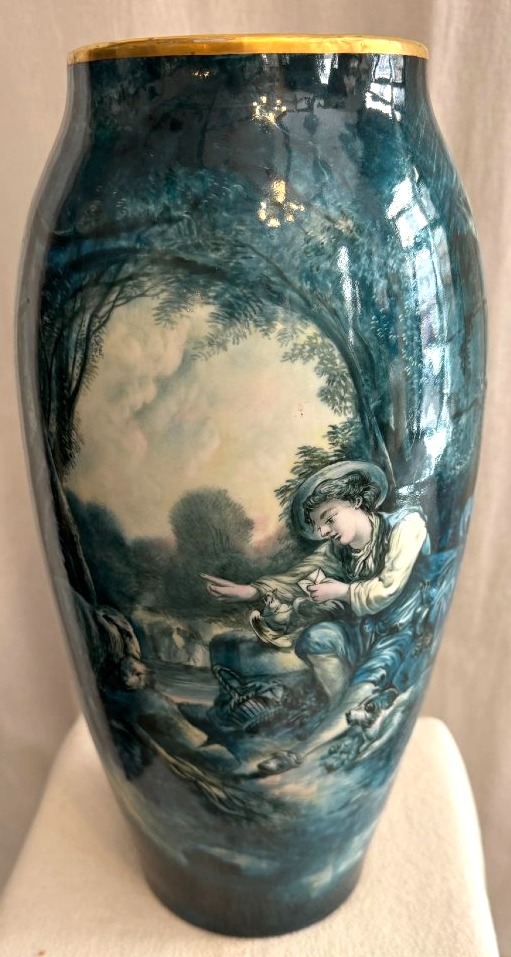 Limoges Celadon Blue Vase