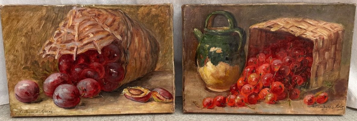 Paire de nature morte au panier-photo-6