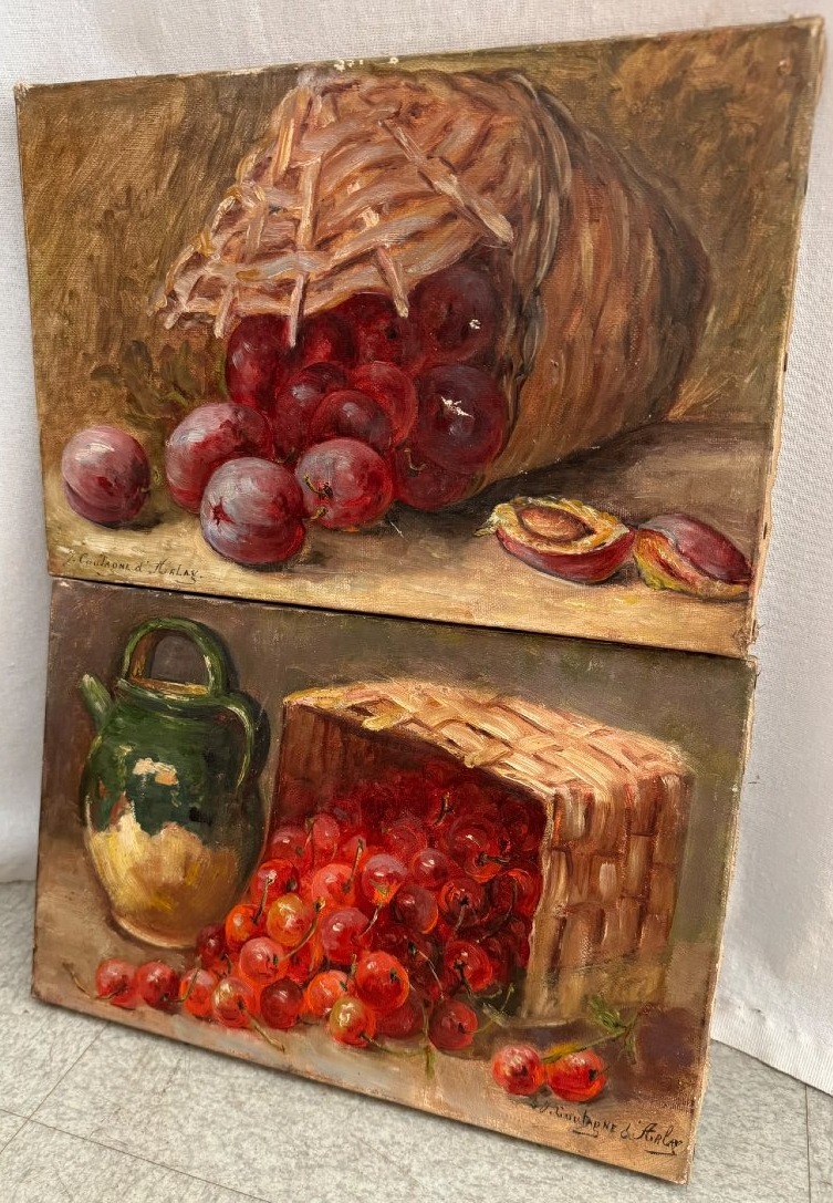 Paire de nature morte au panier-photo-7