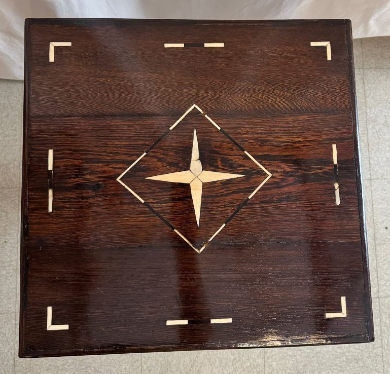 Art Deco-era Palm Wood Side Table-photo-2