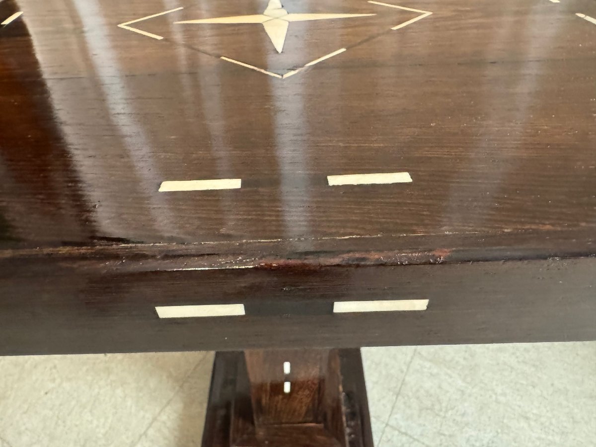 Art Deco-era Palm Wood Side Table-photo-1