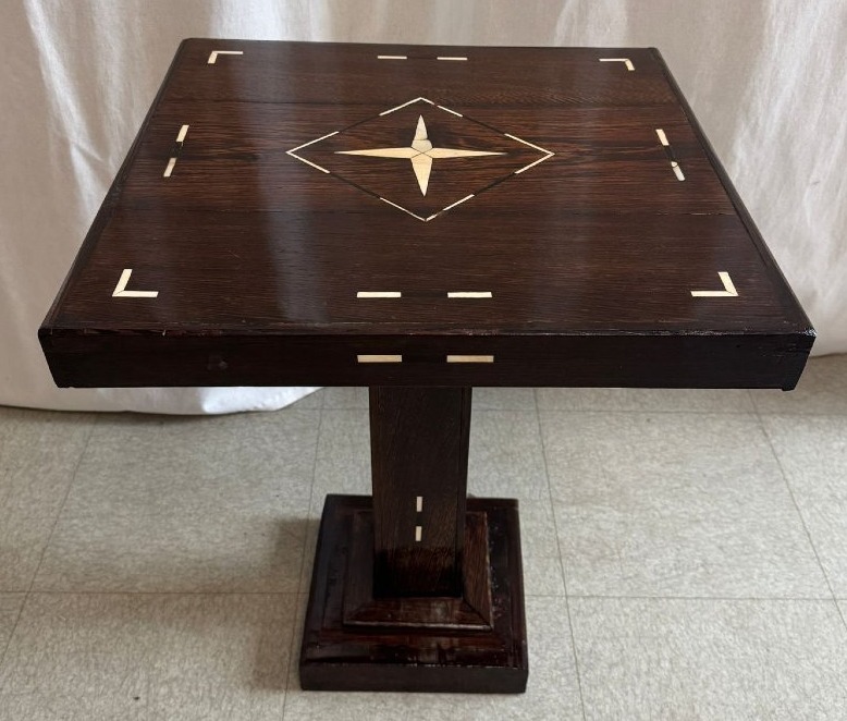 Art Deco-era Palm Wood Side Table-photo-8
