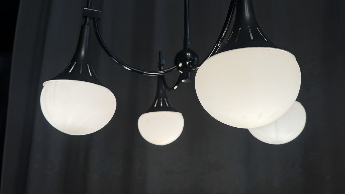 Modernist Chandelier By Gaetano Scolari.-photo-4