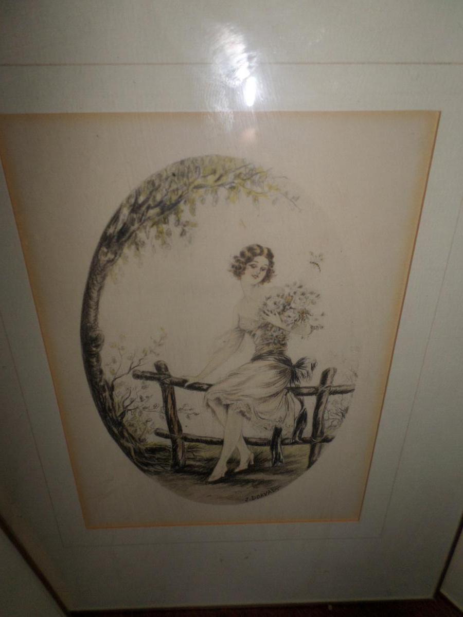 The 4 Seasons Engravings Art Deco Signed Dorval-photo-3