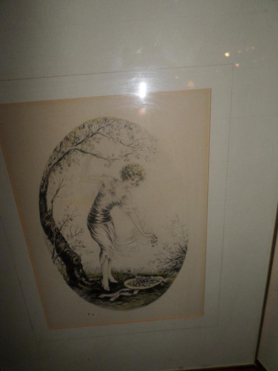 The 4 Seasons Engravings Art Deco Signed Dorval-photo-4