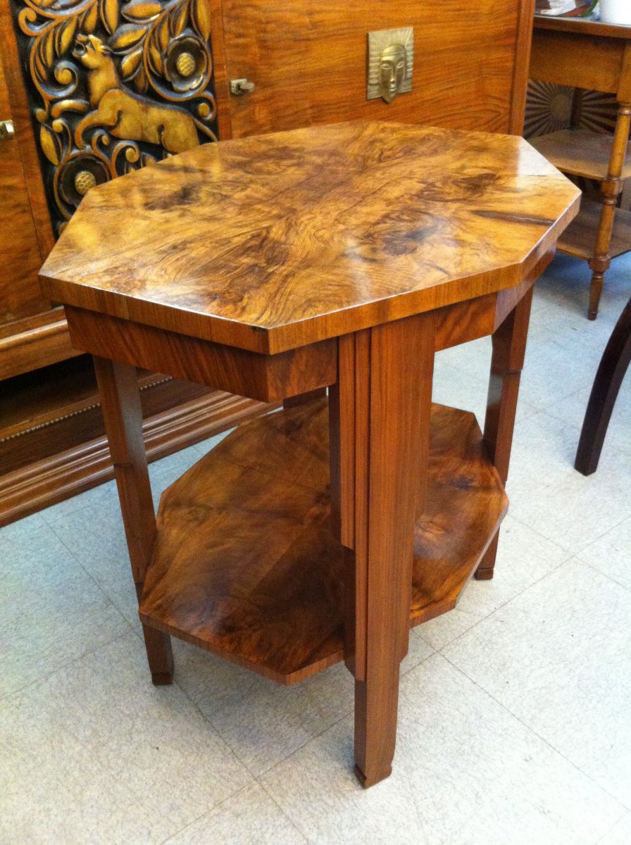 Art Deco Period Pedestal In Walnut-photo-8