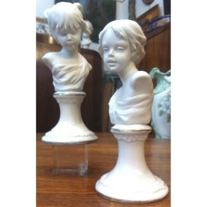 Pair Of Capodimonte Busts