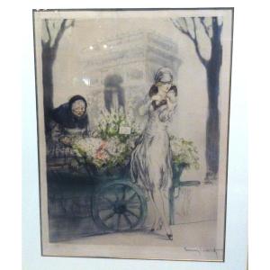 Louis Icart La Marchande De Fleur