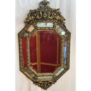 Miroir à parcloses  d'époque Napoléon III