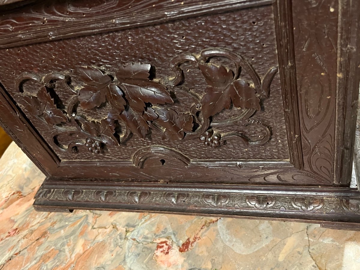 Black Forest Liquor Cellar In Carved Wood-photo-4