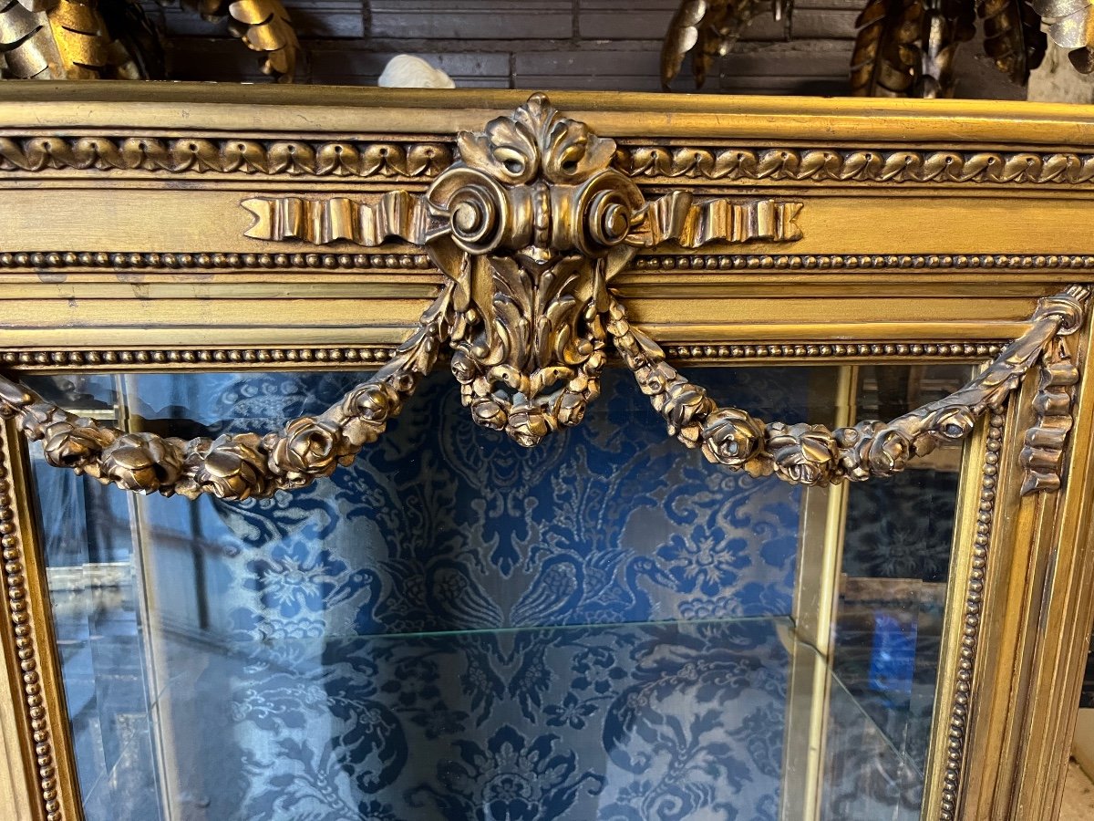 Louis XVI Style Golden Wood Showcase-photo-1