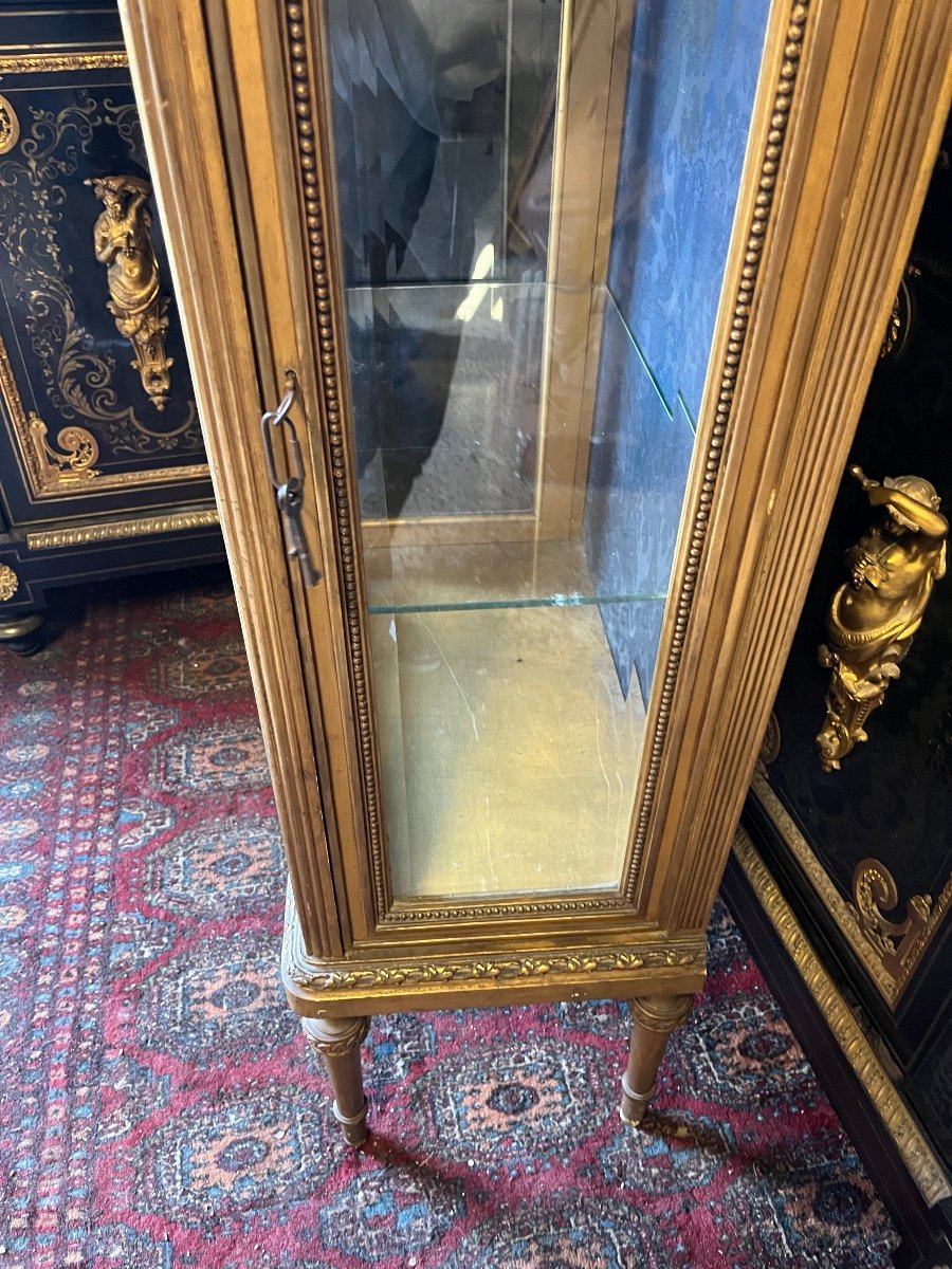 Louis XVI Style Golden Wood Showcase-photo-7