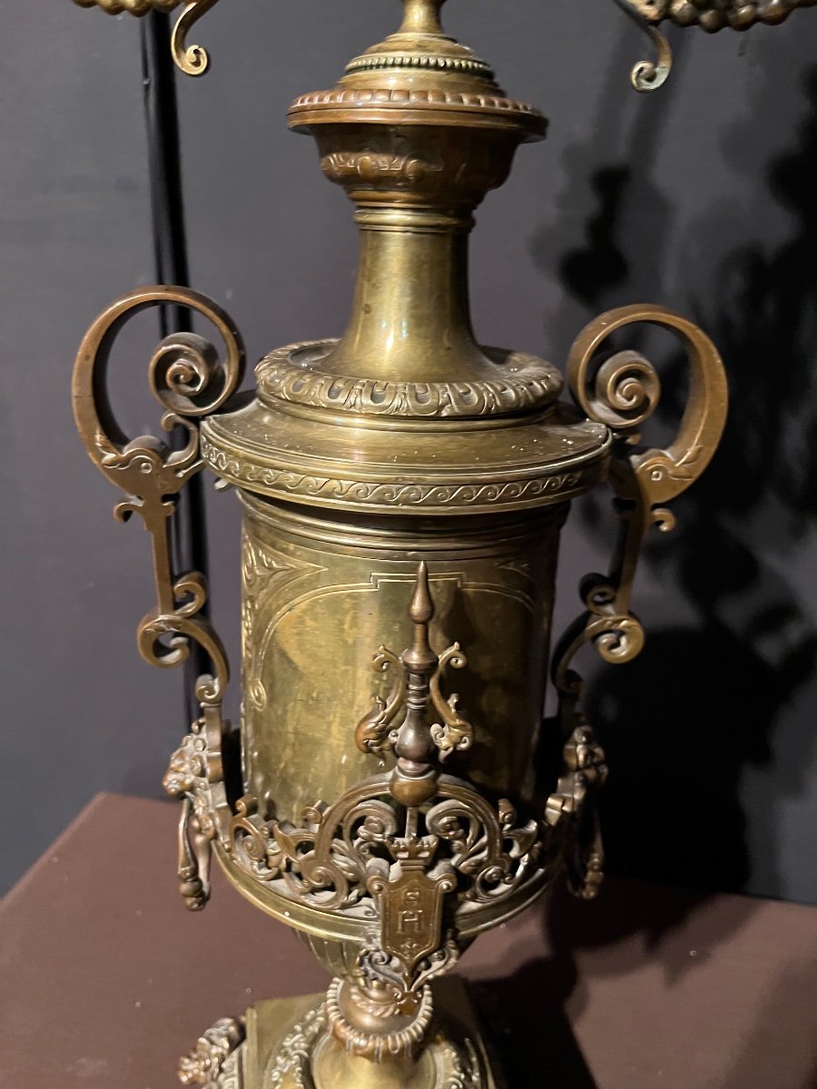 Pair Of Important Bronze Candelabra Renaissance Style-photo-1