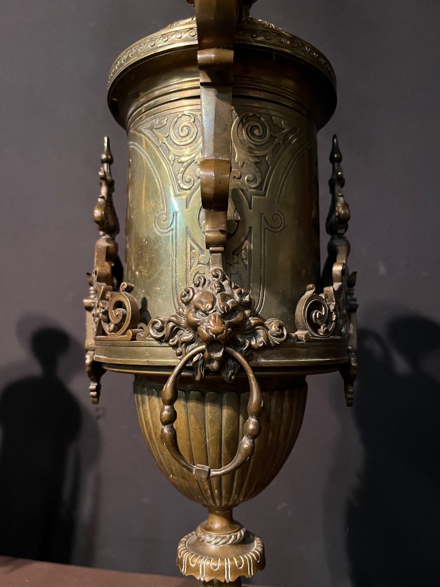Pair Of Important Bronze Candelabra Renaissance Style-photo-7