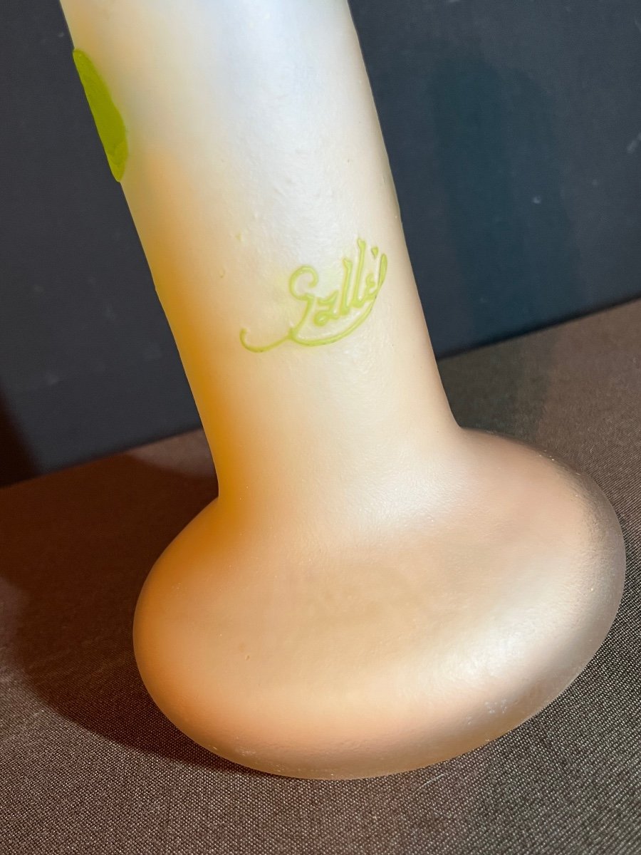 Gallé Vase With Floral Decor On A Pink Background-photo-4