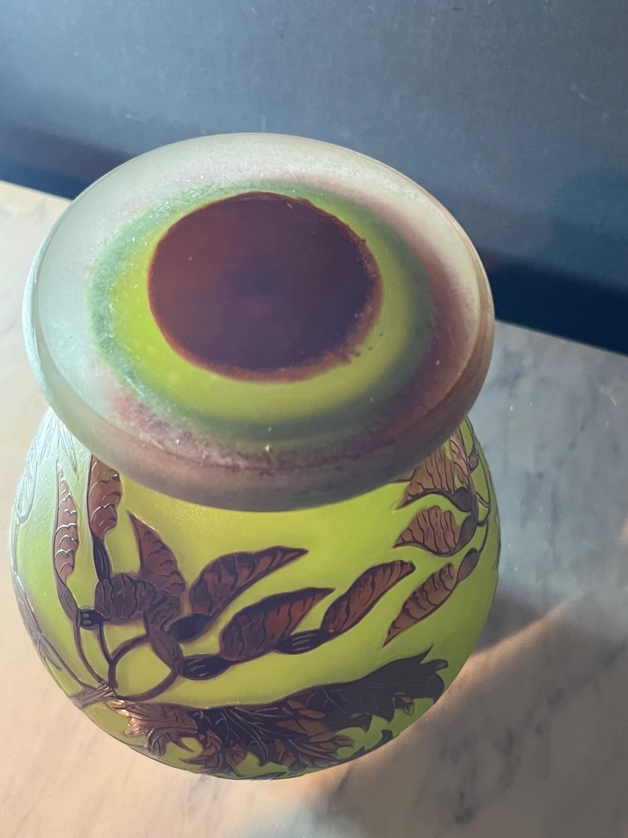 Vase En Pâte De Verre D’argental -photo-2