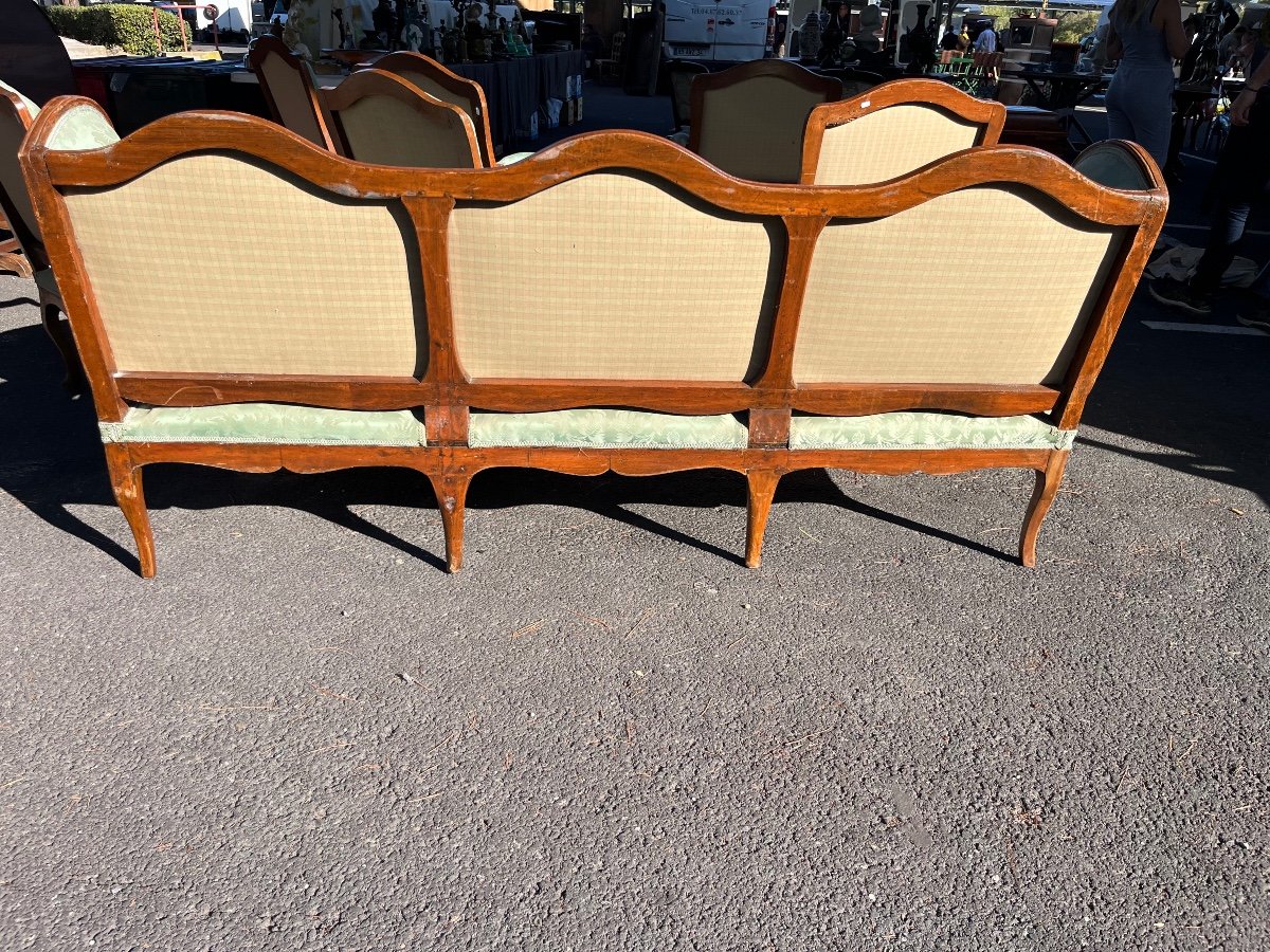 Important Salon D’époque Régence. Six Fauteuils Et Canapé -photo-8