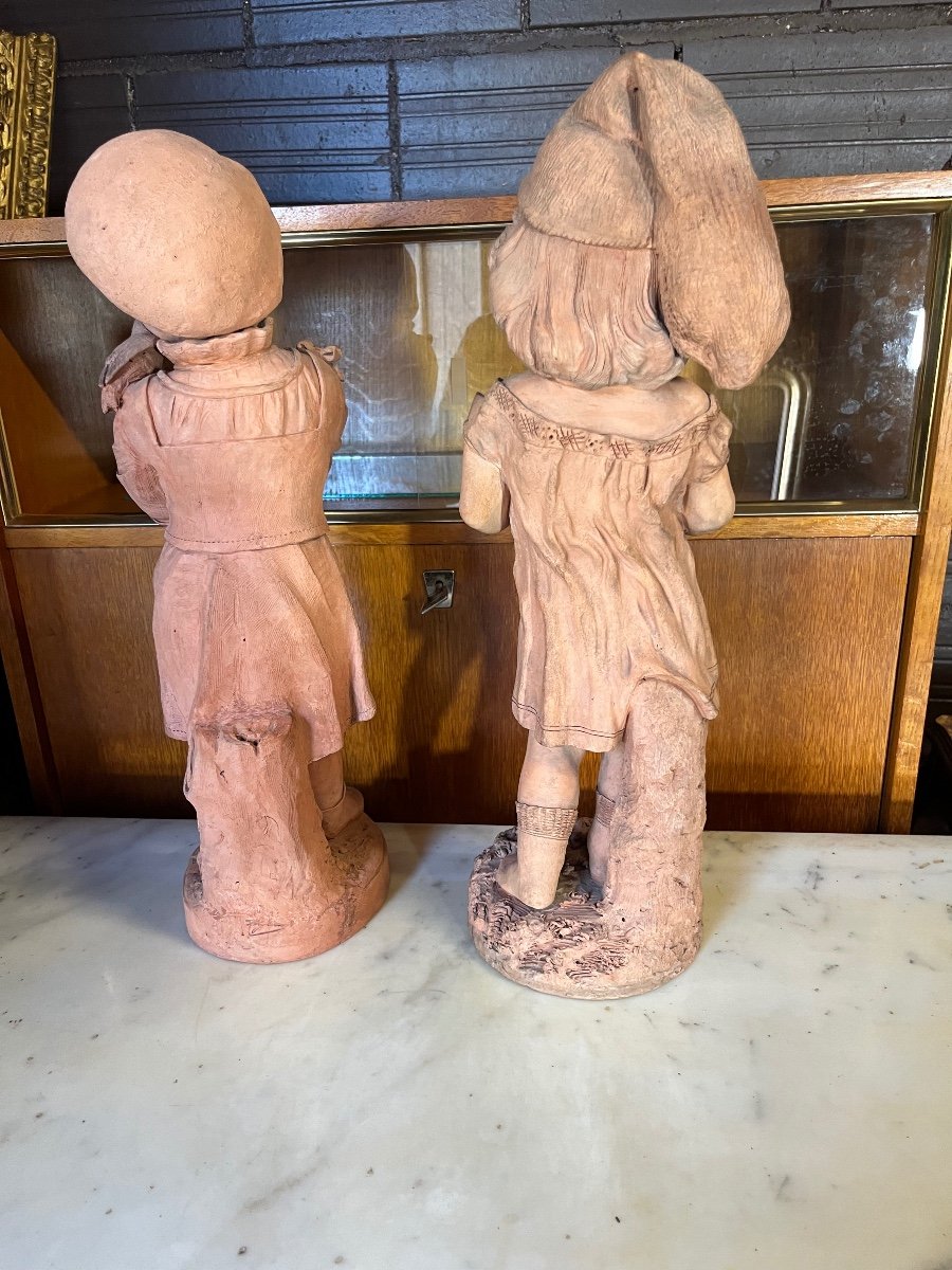 Pair Of Terracotta Children-photo-1