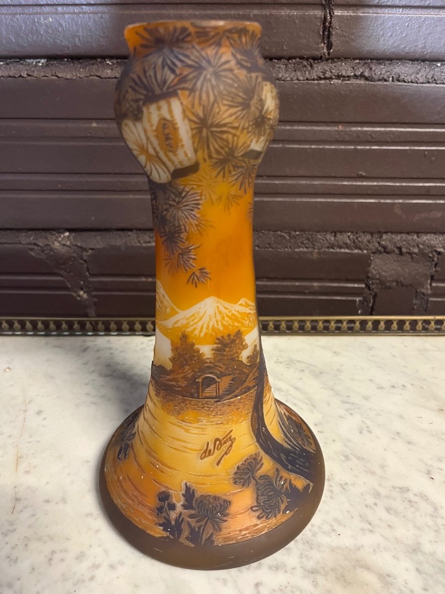 Vase Devez Décor Japonisant 