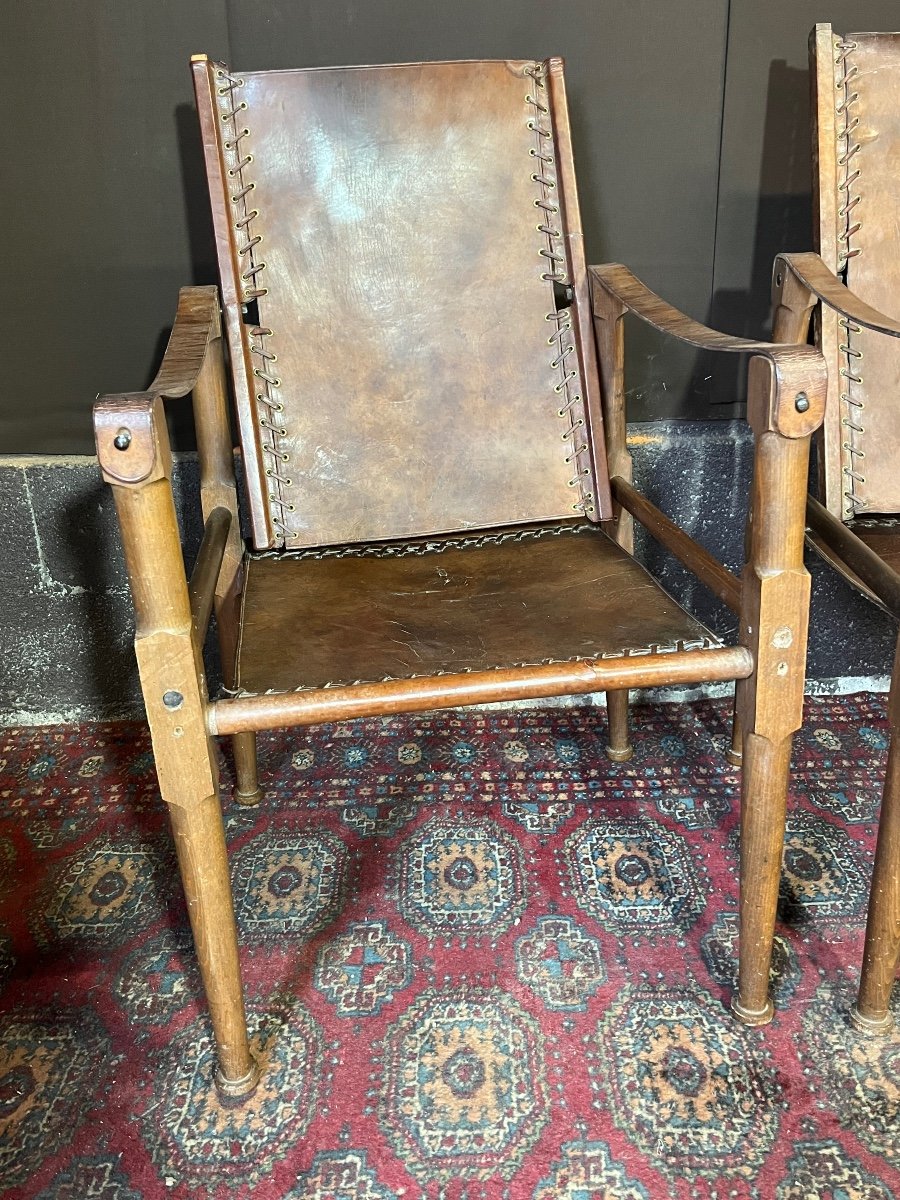 Pair Of Safari Armchairs From The 1930s-photo-2