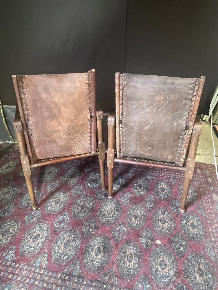Pair Of Safari Armchairs From The 1930s-photo-2