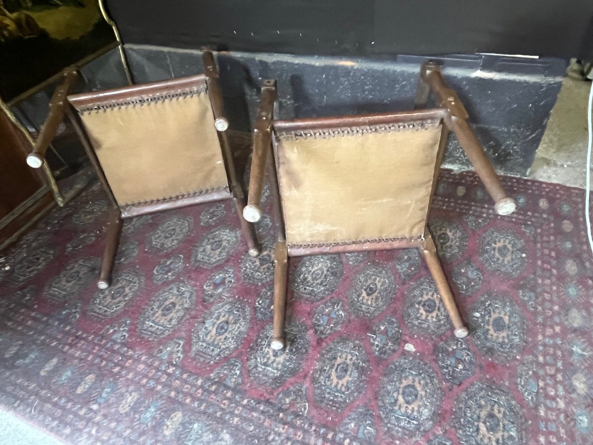 Pair Of Safari Armchairs From The 1930s-photo-3